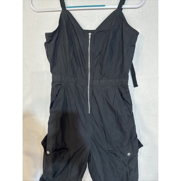 Universal Thread Sleeveless Maxi Cargo Jumpsuit size XS Black Pockets/Zipper - Picture 2 of 7